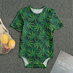 Dark Green Hemp Pattern Print Men's Bodysuit