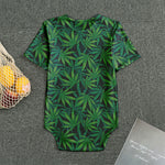 Dark Green Hemp Pattern Print Men's Bodysuit