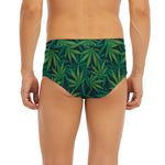Dark Green Hemp Pattern Print Men's Briefs