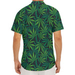 Dark Green Hemp Pattern Print Men's Deep V-Neck Shirt