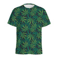 Dark Green Hemp Pattern Print Men's Athletic T-Shirt
