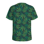 Dark Green Hemp Pattern Print Men's Sports T-Shirt