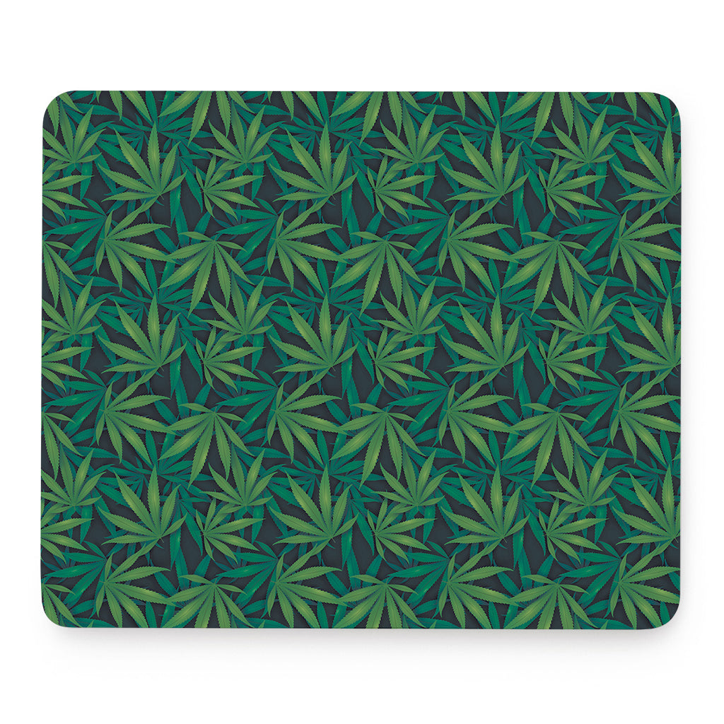 Dark Green Hemp Pattern Print Mouse Pad