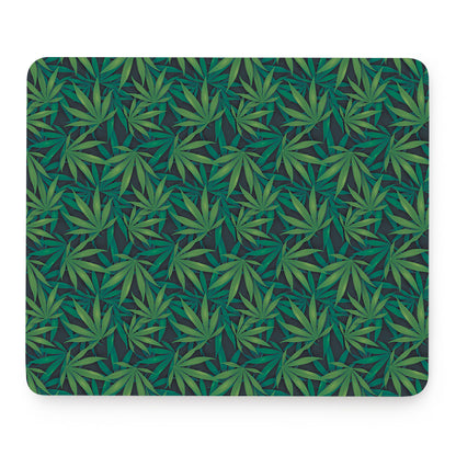 Dark Green Hemp Pattern Print Mouse Pad