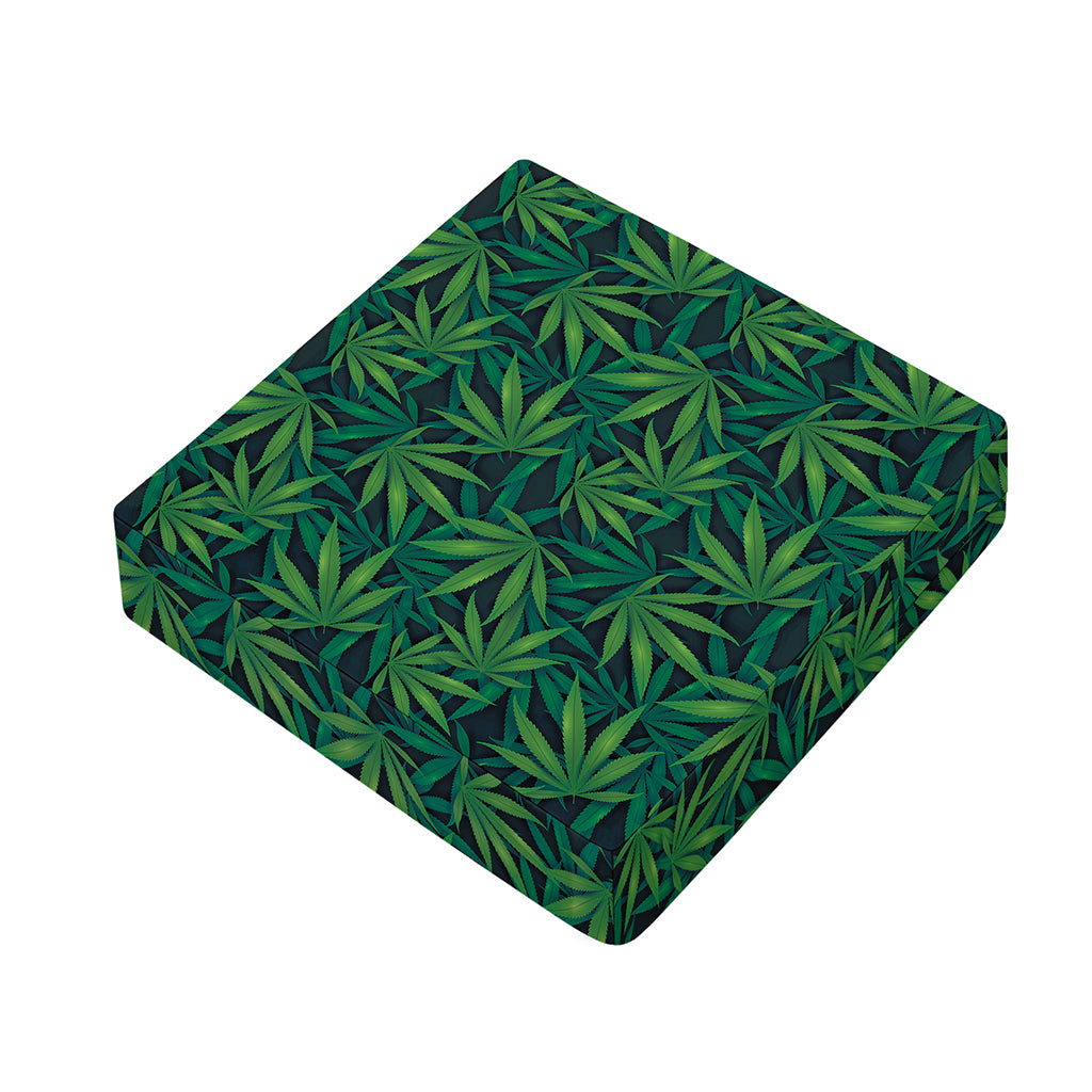 Dark Green Hemp Pattern Print Outdoor Seat Cushion Cover