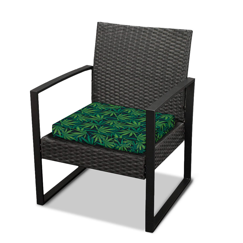 Dark Green Hemp Pattern Print Outdoor Seat Cushion Cover