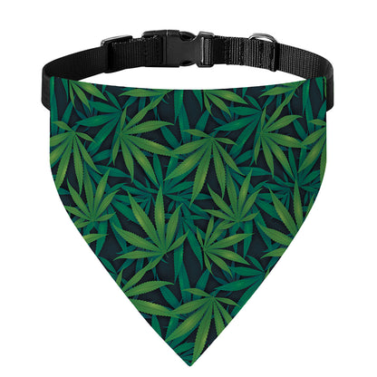 Dark Green Hemp Pattern Print Over The Collar Dog Bandana