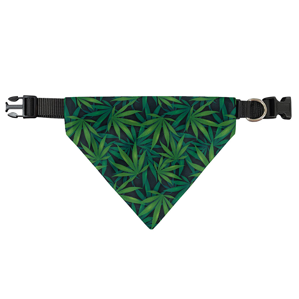 Dark Green Hemp Pattern Print Over The Collar Dog Bandana