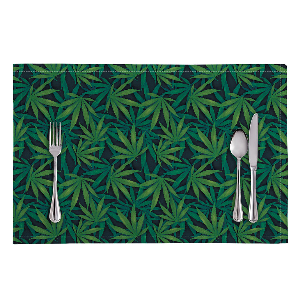 Dark Green Hemp Pattern Print Placemat