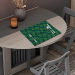 Dark Green Hemp Pattern Print Placemat