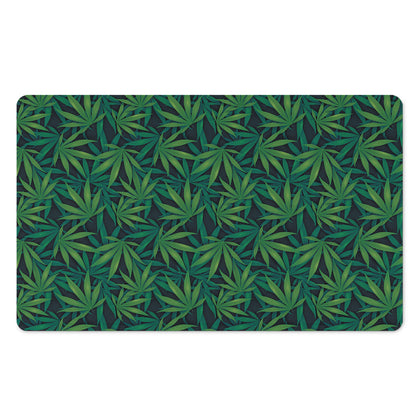 Dark Green Hemp Pattern Print Polyester Doormat