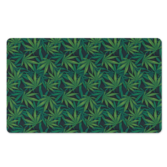 Dark Green Hemp Pattern Print Polyester Doormat