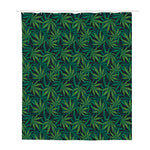 Dark Green Hemp Pattern Print Polyester Shower Curtain