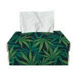 Dark Green Hemp Pattern Print Rectangle Tissue Box Cover