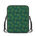 Dark Green Hemp Pattern Print Rectangular Crossbody Bag