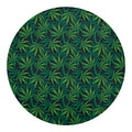 Dark Green Hemp Pattern Print Round Blanket