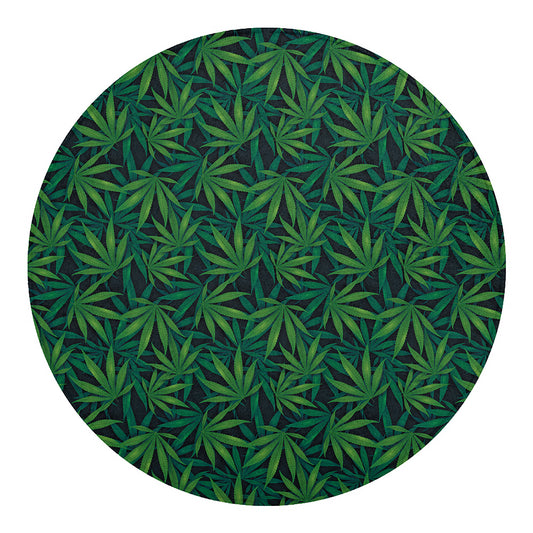 Dark Green Hemp Pattern Print Round Blanket
