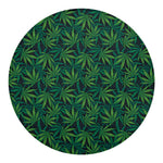Dark Green Hemp Pattern Print Round Blanket