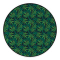 Dark Green Hemp Pattern Print Round Floor Mat