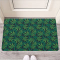 Dark Green Hemp Pattern Print Rubber Doormat