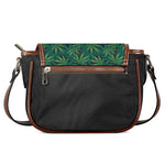 Dark Green Hemp Pattern Print Saddle Bag
