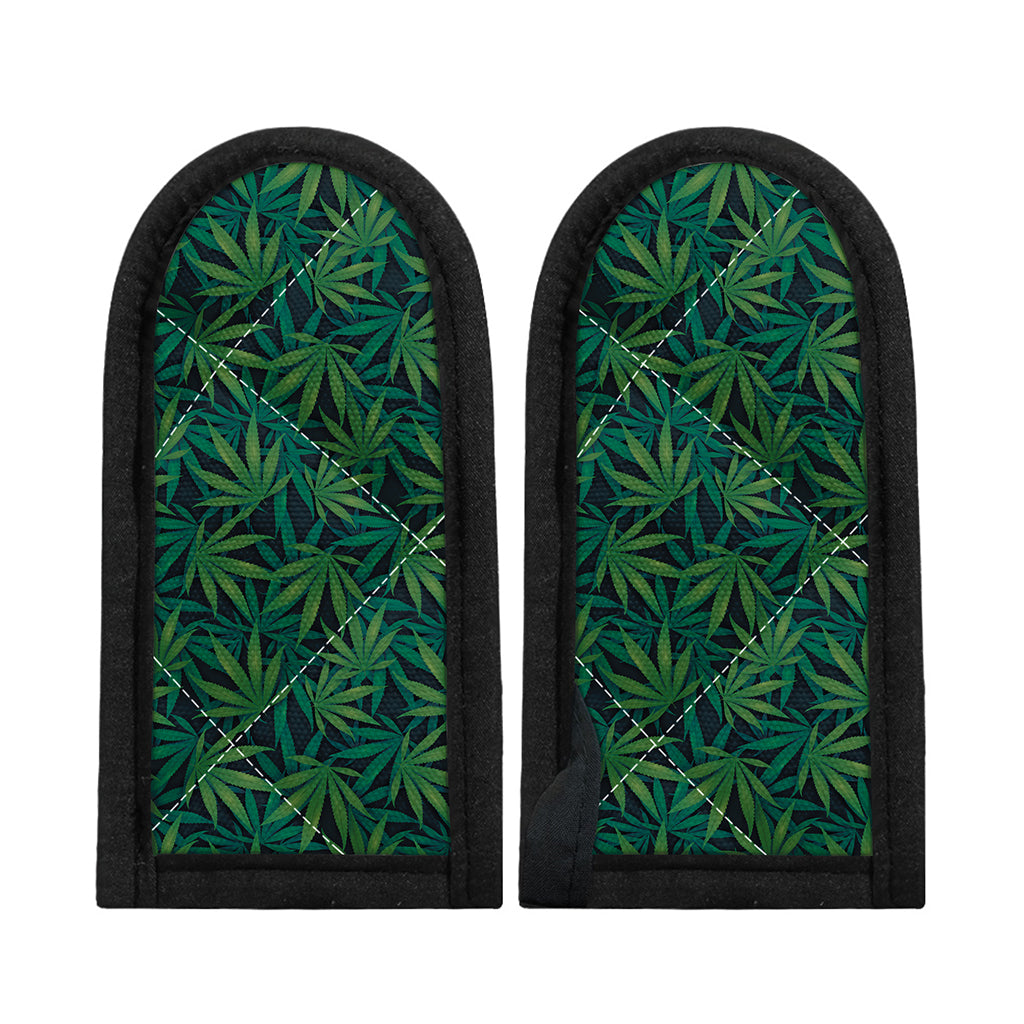 Dark Green Hemp Pattern Print Skillet Handle Cover