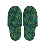 Dark Green Hemp Pattern Print Slippers