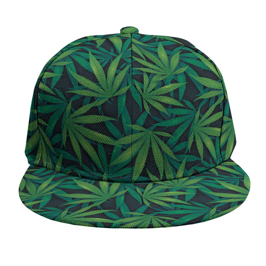 Dark Green Hemp Pattern Print Snapback Cap