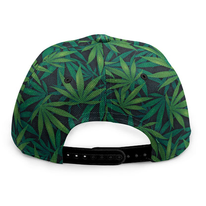 Dark Green Hemp Pattern Print Snapback Cap