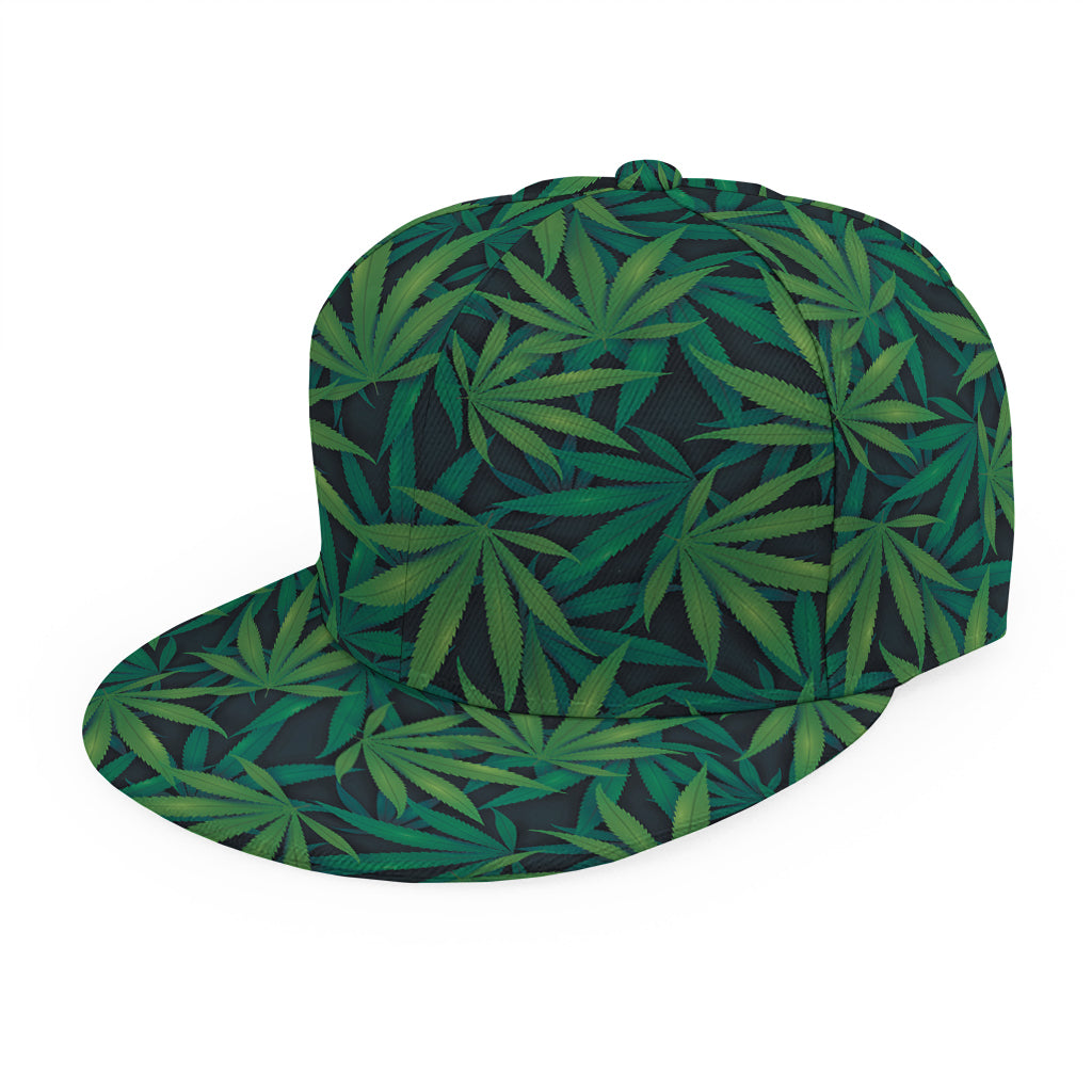 Dark Green Hemp Pattern Print Snapback Cap