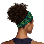 Dark Green Hemp Pattern Print Sports Headband