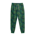 Dark Green Hemp Pattern Print Sweatpants