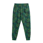 Dark Green Hemp Pattern Print Sweatpants