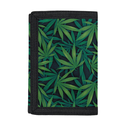 Dark Green Hemp Pattern Print Trifold Wallet