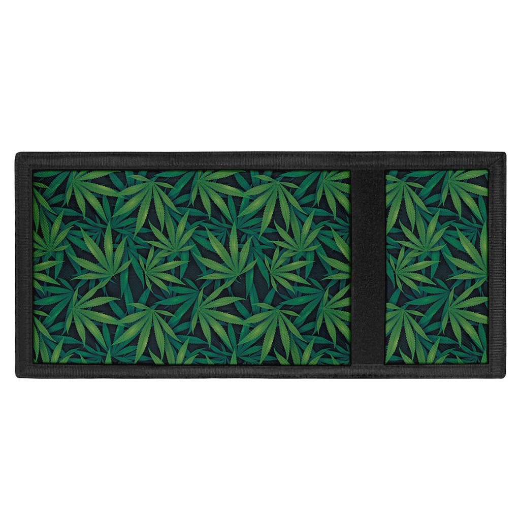 Dark Green Hemp Pattern Print Trifold Wallet
