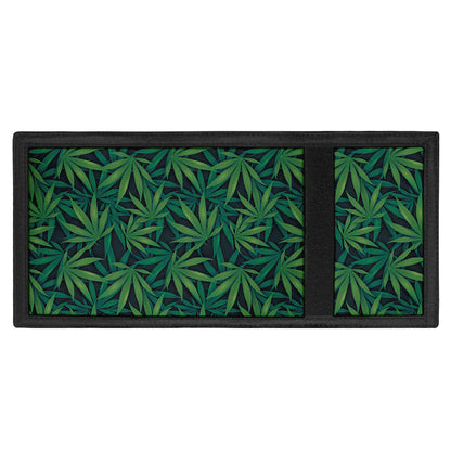 Dark Green Hemp Pattern Print Trifold Wallet