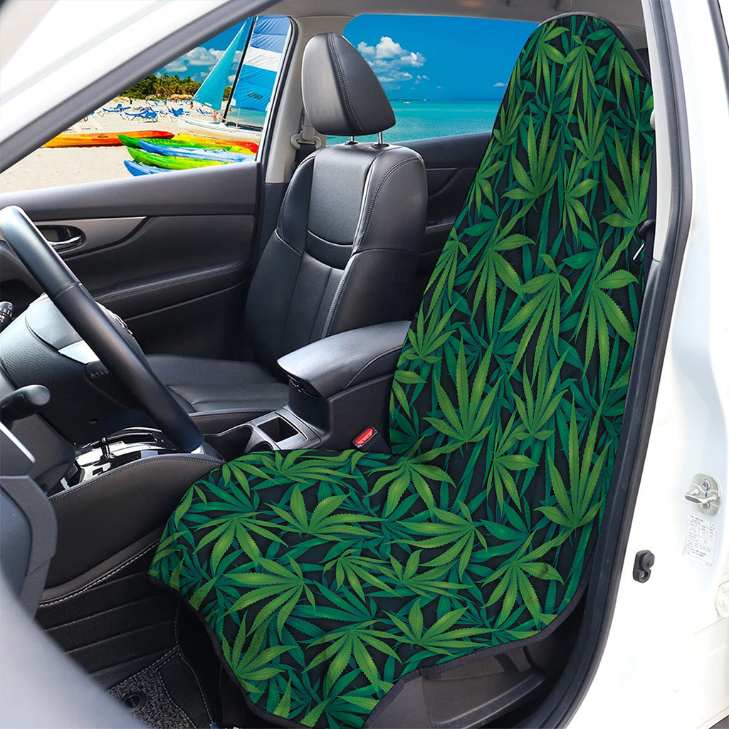 Dark Green Hemp Pattern Print Waterproof Car Seat Cover