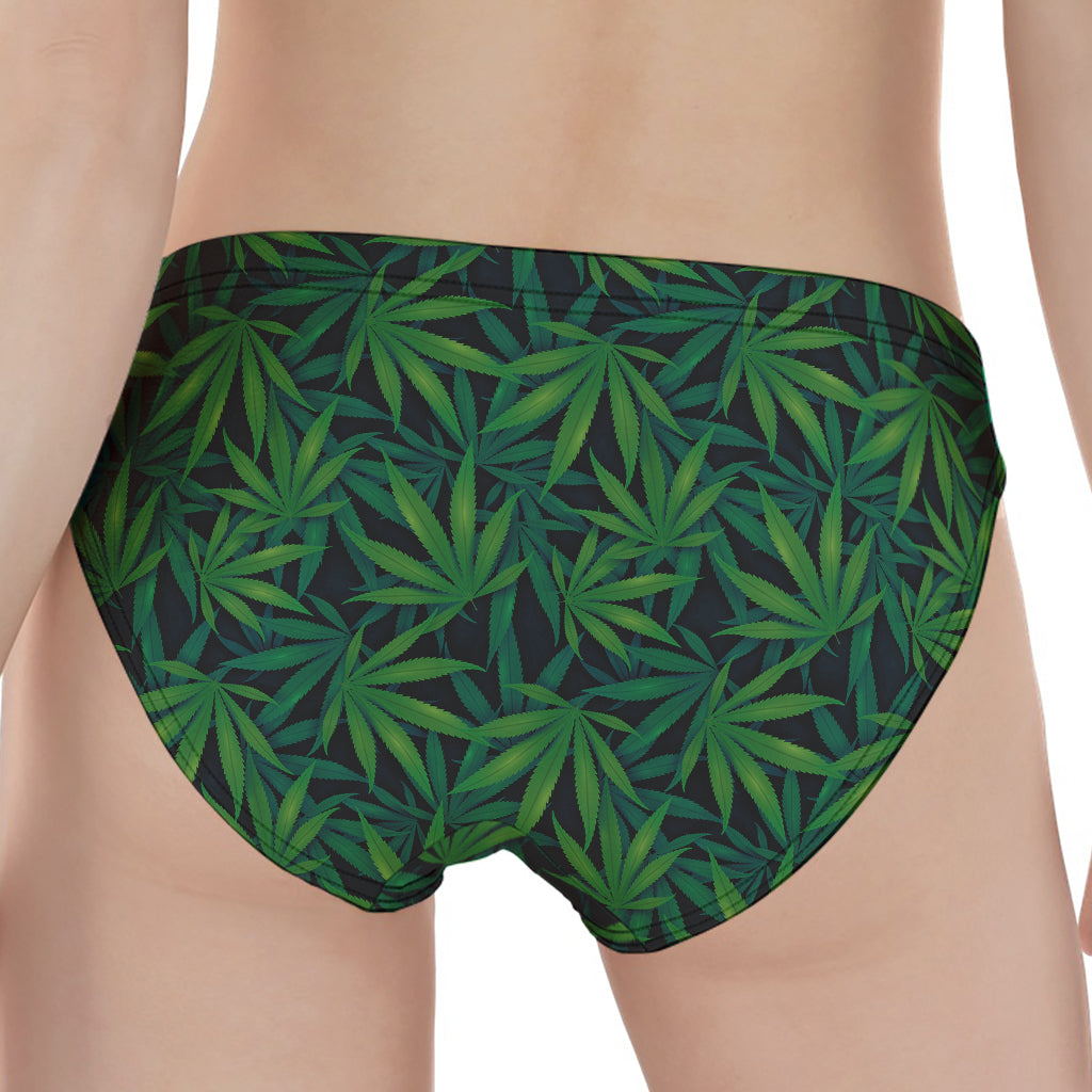 Dark Green Hemp Pattern Print Women's Panties