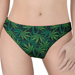 Dark Green Hemp Pattern Print Women's Thong