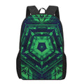 Dark Green Kaleidoscope Print 17 Inch Backpack