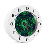 Dark Green Kaleidoscope Print Alarm Clock
