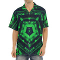 Dark Green Kaleidoscope Print Aloha Shirt