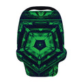 Dark Green Kaleidoscope Print Baby Seat Cover