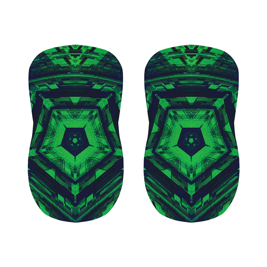Dark Green Kaleidoscope Print Bar Stool Covers