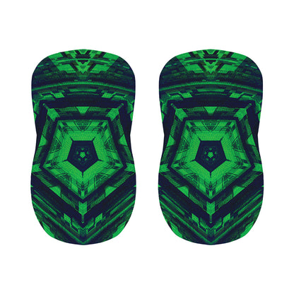 Dark Green Kaleidoscope Print Bar Stool Covers