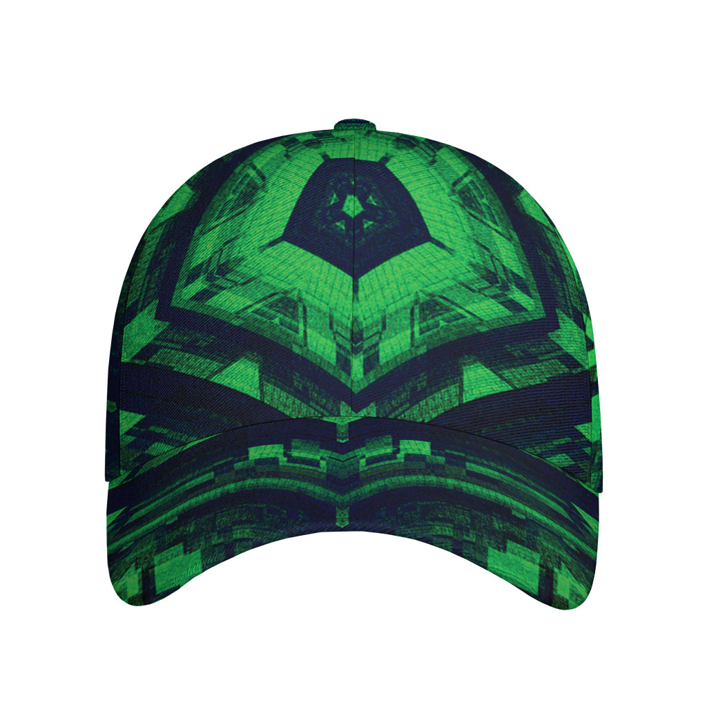 Dark Green Kaleidoscope Print Baseball Cap