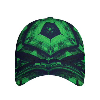 Dark Green Kaleidoscope Print Baseball Cap
