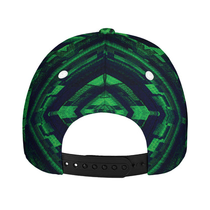 Dark Green Kaleidoscope Print Baseball Cap