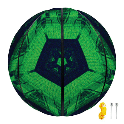 Dark Green Kaleidoscope Print Basketball