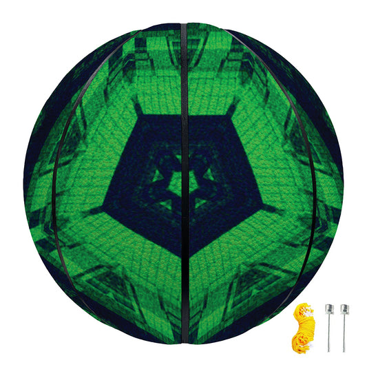 Dark Green Kaleidoscope Print Basketball